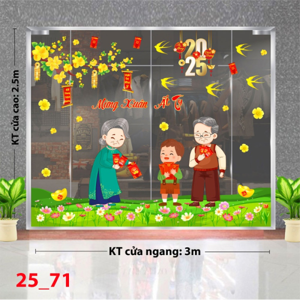 Decal dán tường Decal Tết xuân 2025 - Combo tết 71 Decal dán tường Decal Tết xuân 2025 - Combo tết 71