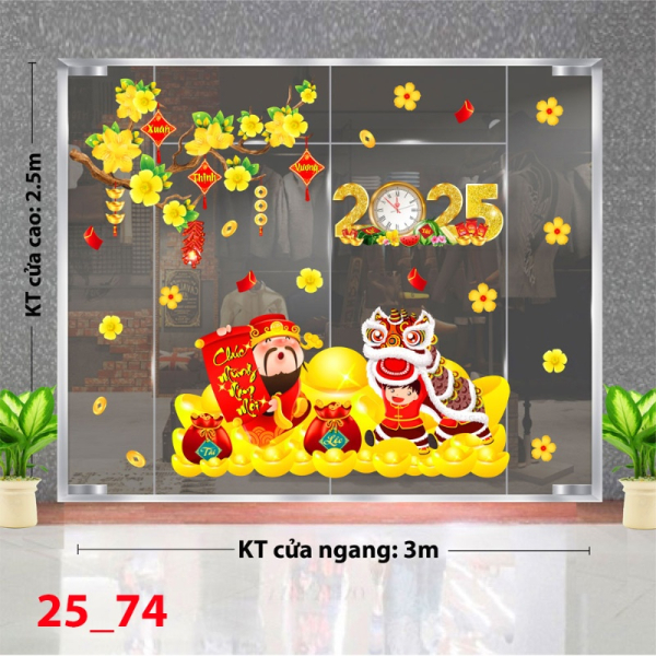 Decal dán tường Decal Tết xuân 2025 - Combo tết 74 Decal dán tường Decal Tết xuân 2025 - Combo tết 74