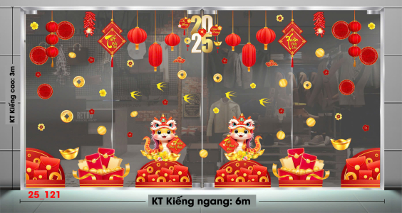 Decal dán tường Decal Tết xuân 2025 - Combo 121 Decal dán tường Decal Tết xuân 2025 - Combo 121