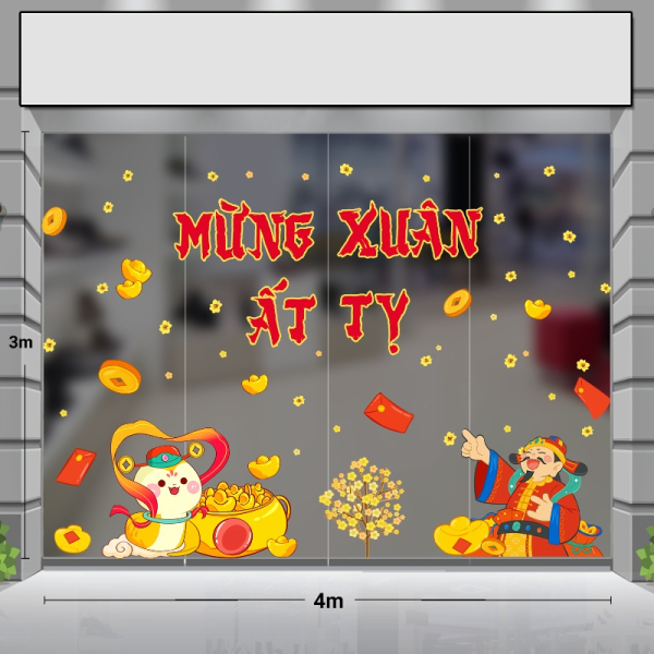Decal dán tường Decal Tết xuân 2025 - Decal combo 4m số 5 Decal dán tường Decal Tết xuân 2025 - Decal combo 4m số 5