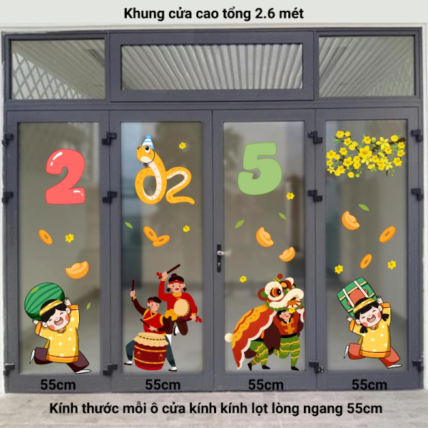 Decal dán tường Decal Tết xuân 2025 - Decal cửa 4 cánh 2 Decal dán tường Decal Tết xuân 2025 - Decal cửa 4 cánh 2