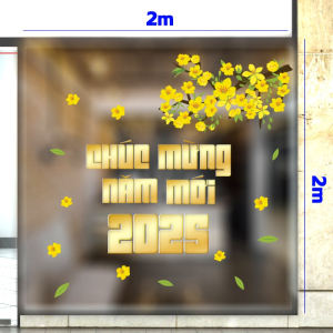 Decal dán tường Decal Chúc mừng năm mới 2025 Ất Tỵ Decal dán tường Decal Chúc mừng năm mới 2025 Ất Tỵ