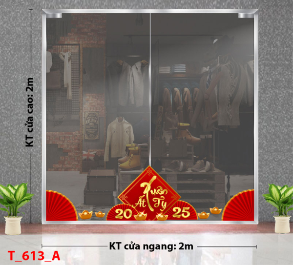Decal dán tường Decal Tết xuân 2025 - Tết 613A Decal dán tường Decal Tết xuân 2025 - Tết 613A
