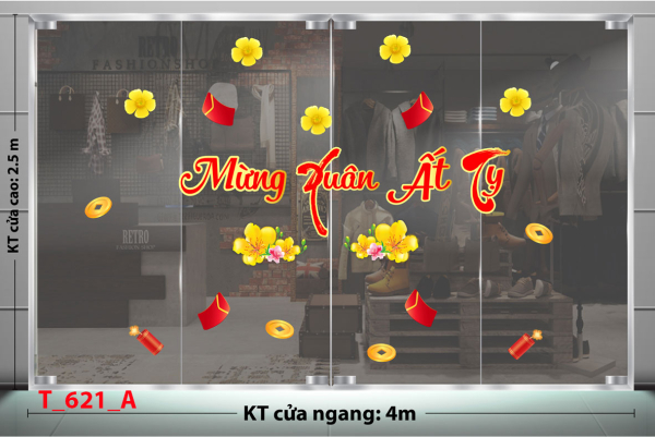 Decal dán tường Decal Tết xuân 2025 - Tết 621A Decal dán tường Decal Tết xuân 2025 - Tết 621A