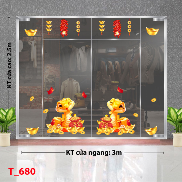 Decal dán tường Decal Tết xuân 2025 - Tết 680 Decal dán tường Decal Tết xuân 2025 - Tết 680
