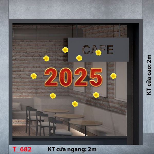 Decal dán tường Decal Tết xuân 2025 - Tết 682 Decal dán tường Decal Tết xuân 2025 - Tết 682