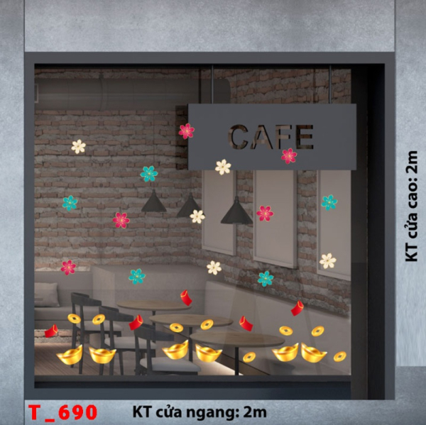 Decal dán tường Decal Tết xuân 2025 - Tết 690 Decal dán tường Decal Tết xuân 2025 - Tết 690