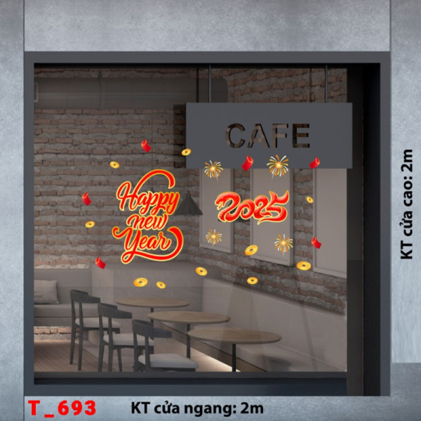 Decal dán tường Decal Tết xuân 2025 - Tết 693 Decal dán tường Decal Tết xuân 2025 - Tết 693