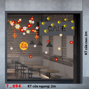 Decal dán tường Decal Tết xuân 2025 - Tết 694 Decal dán tường Decal Tết xuân 2025 - Tết 694