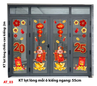 Decal dán tường Decal Tết xuân 2025- Combo cửa 4 cánh AT-TY03 Decal dán tường Decal Tết xuân 2025- Combo cửa 4 cánh AT-TY03