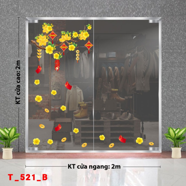 Decal dán tường Decal Tết xuân 2025 - Tết cành mai 521B Decal dán tường Decal Tết xuân 2025 - Tết cành mai 521B