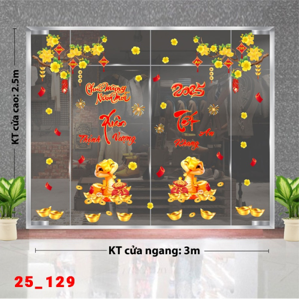 Decal dán tường Decal Tết xuân 2025 - Tết combo 129 Decal dán tường Decal Tết xuân 2025 - Tết combo 129