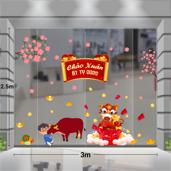 Decal dán tường Decal Tết xuân 2025 - Tết combo 3m chào xuân mới Decal dán tường Decal Tết xuân 2025 - Tết combo 3m chào xuân mới