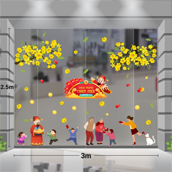 Decal dán tường Decal Tết xuân 2025 - Tết combo 3m thần tài đến Decal dán tường Decal Tết xuân 2025 - Tết combo 3m thần tài đến