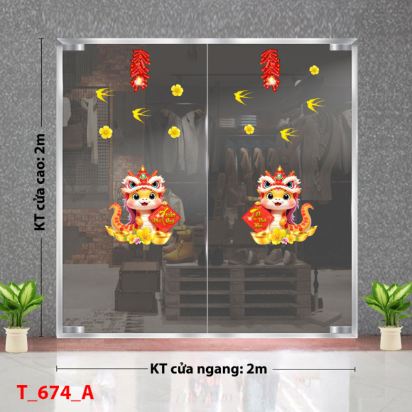 Decal dán tường Decal Tết xuân 2025 - Tết -674A Decal dán tường Decal Tết xuân 2025 - Tết -674A