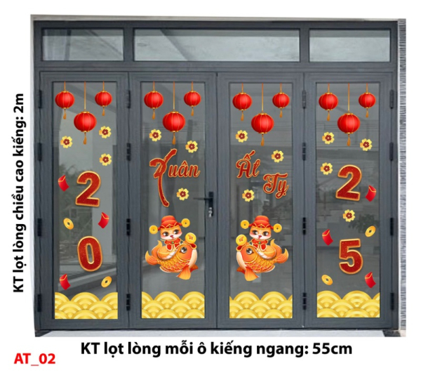 Decal dán tường Decal Tết xuân 2025- Combo cửa 4 cánh AT-TY02 Decal dán tường Decal Tết xuân 2025- Combo cửa 4 cánh AT-TY02