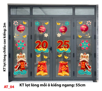 Decal dán tường Decal Tết xuân 2025- Combo cửa 4 cánh AT-TY04 Decal dán tường Decal Tết xuân 2025- Combo cửa 4 cánh AT-TY04