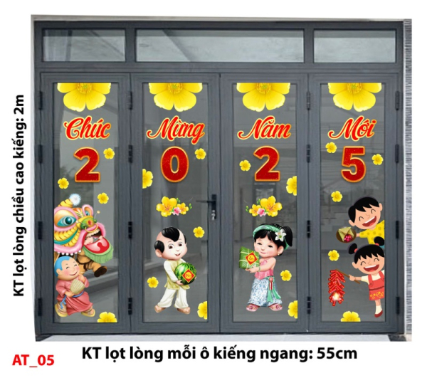 Decal dán tường Decal Tết xuân 2025- Combo cửa 4 cánh AT-TY05 Decal dán tường Decal Tết xuân 2025- Combo cửa 4 cánh AT-TY05