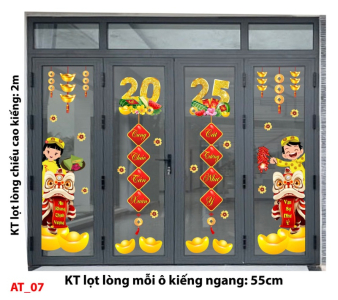 Decal dán tường Decal Tết xuân 2025- Combo cửa 4 cánh AT-TY07 Decal dán tường Decal Tết xuân 2025- Combo cửa 4 cánh AT-TY07