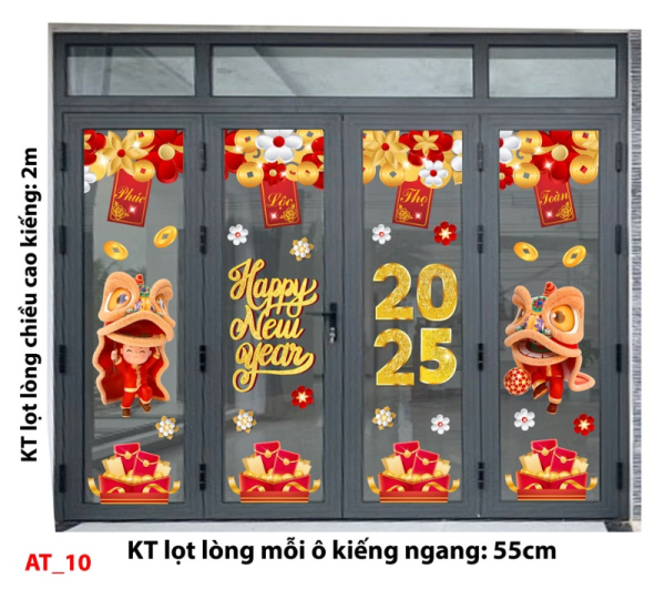 Decal dán tường Decal Tết xuân 2025- Combo cửa 4 cánh AT-TY10 Decal dán tường Decal Tết xuân 2025- Combo cửa 4 cánh AT-TY10