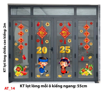 Decal dán tường Decal Tết xuân 2025- Combo cửa 4 cánh AT-TY14 Decal dán tường Decal Tết xuân 2025- Combo cửa 4 cánh AT-TY14