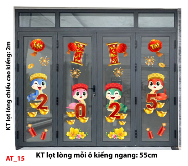 Decal dán tường Decal Tết xuân 2025- Combo cửa 4 cánh AT-TY15 Decal dán tường Decal Tết xuân 2025- Combo cửa 4 cánh AT-TY15