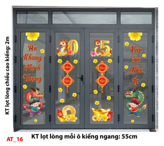 Decal dán tường Decal Tết xuân 2025- Combo cửa 4 cánh AT-TY16 Decal dán tường Decal Tết xuân 2025- Combo cửa 4 cánh AT-TY16