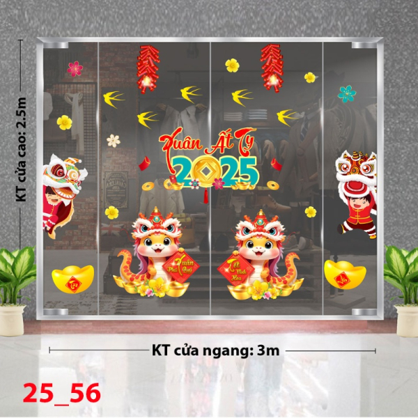 Decal dán tường Decal Tết xuân 2025 -Combo tết 56 Decal dán tường Decal Tết xuân 2025 -Combo tết 56