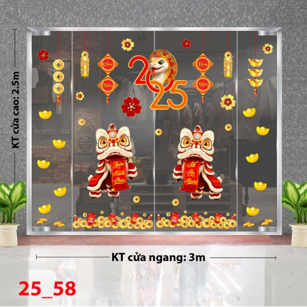 Decal dán tường Decal Tết xuân 2025 -Combo tết 58 Decal dán tường Decal Tết xuân 2025 -Combo tết 58