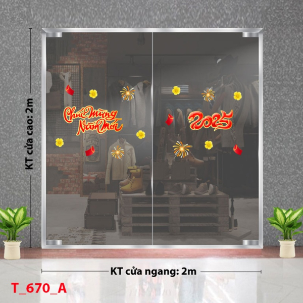 Decal dán tường Decal Tết xuân 2025 -Tết 670A Decal dán tường Decal Tết xuân 2025 -Tết 670A