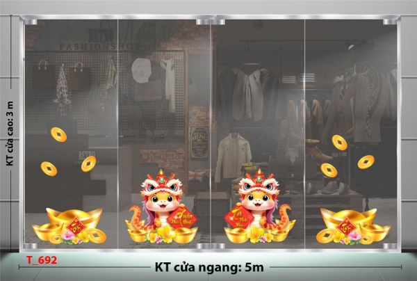 Decal dán tường Decal Tết xuân 2025 -Tết 692 Decal dán tường Decal Tết xuân 2025 -Tết 692
