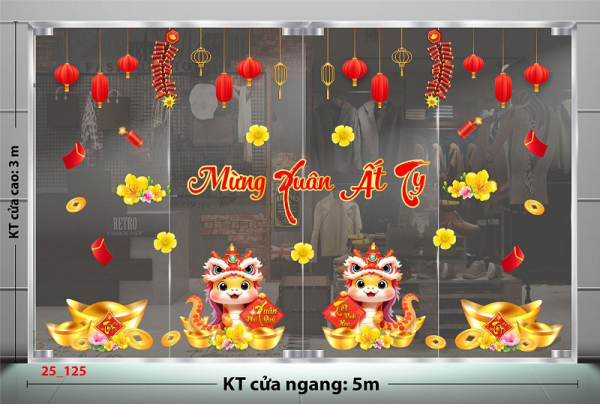 Decal dán tường Decal Tết xuân 2025 -Tết combo 125 Decal dán tường Decal Tết xuân 2025 -Tết combo 125