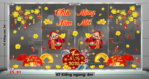 Decal dán tường Decal Tết xuân 2025 -Tết combo 6m Thần tài vui xuân Decal dán tường Decal Tết xuân 2025 -Tết combo 6m Thần tài vui xuân