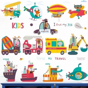 Decal dán tường Decal dán tường decal thú lái phương tiện giao thông, chi tiết rời, dán tường phòng bé, TPHCM Decal dán tường Decal dán tường decal thú lái phương tiện giao thông, chi tiết rời, dán tường phòng bé, TPHCM