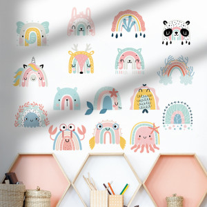 Decal dán tường Decal thú sắc màu xinh đẹp Decal dán tường Decal thú sắc màu xinh đẹp