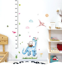 Decal dán tường Decal thước đo chiều cao khủng long xanh Decal dán tường Decal thước đo chiều cao khủng long xanh