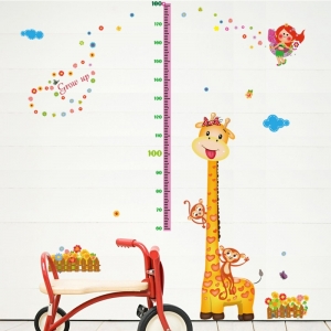 Decal dán tường Decal dán tường thước đo chiều cao hươu cao cổ, chi tiết rời, phòng bé, TPHCM Decal dán tường Decal dán tường thước đo chiều cao hươu cao cổ, chi tiết rời, phòng bé, TPHCM