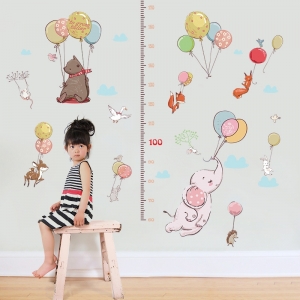 Decal dán tường Decal dán tường thước đo chiều cao thú và bóng bay, phòng bé, kiểu hàn quốc, độc đáo ở TPHCM Decal dán tường Decal dán tường thước đo chiều cao thú và bóng bay, phòng bé, kiểu hàn quốc, độc đáo ở TPHCM