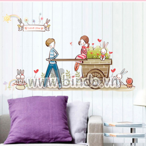 Decal dán tường Decal dán tình nhân 3, có sẵn keo, trang trí phòng khách, cao cấp tại TPHCM Decal dán tường Decal dán tình nhân 3, có sẵn keo, trang trí phòng khách, cao cấp tại TPHCM