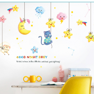 Decal dán tường Decal dán tường decal trăng sao vui đùa, phong cách hàn quốc, dán phòng bé gái, độc đáo tại TPHCM Decal dán tường Decal dán tường decal trăng sao vui đùa, phong cách hàn quốc, dán phòng bé gái, độc đáo tại TPHCM