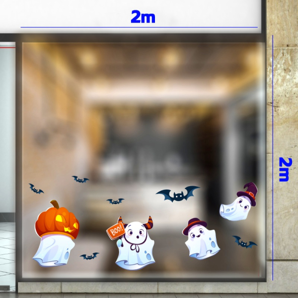 Decal dán tường Decal trang trí halloween- Bí ngô và bóng ma Decal dán tường Decal trang trí halloween- Bí ngô và bóng ma