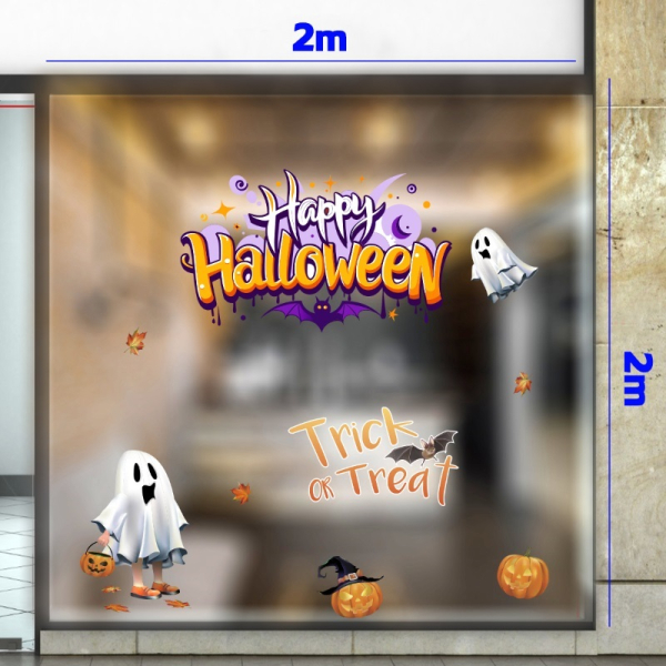 Decal dán tường Decal trang trí halloween combo 2m bóng ma Decal dán tường Decal trang trí halloween combo 2m bóng ma