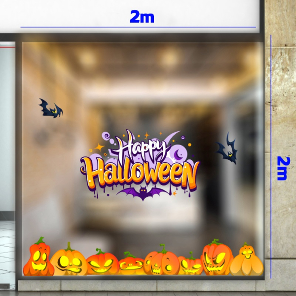 Decal dán tường Decal trang trí halloween combo 2m quả bí Decal dán tường Decal trang trí halloween combo 2m quả bí