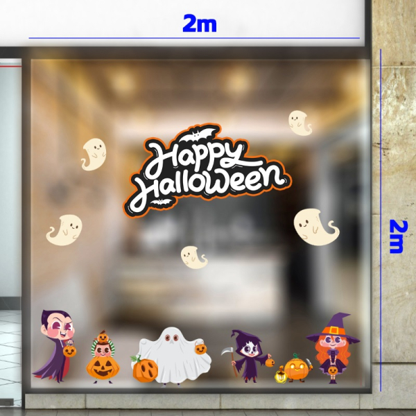 Decal dán tường Decal trang trí halloween combo 2m phù thủy dễ thương Decal dán tường Decal trang trí halloween combo 2m phù thủy dễ thương