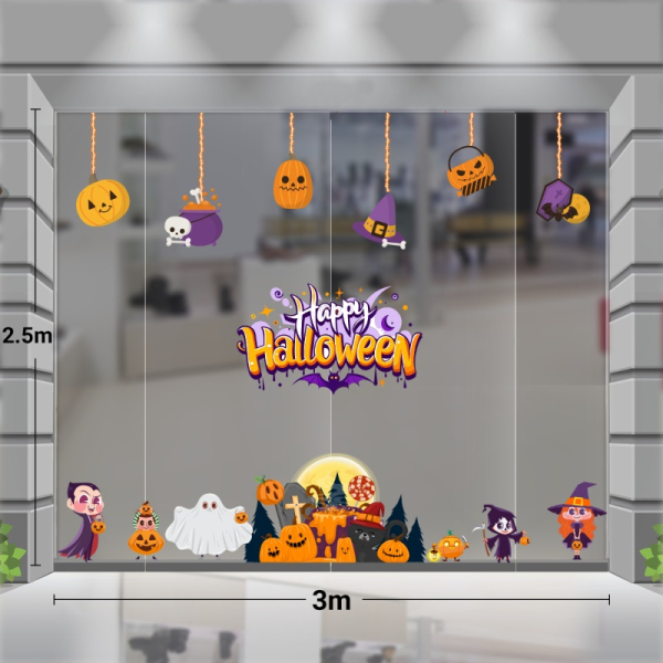 Decal dán tường Decal  trang trí halloween combo 3m  dây treo 