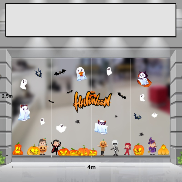 Decal dán tường Decal  trang trí halloween combo 4m  