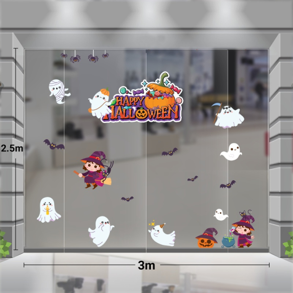 Decal dán tường Decal trang trí halloween cửa kính bóng ma bay