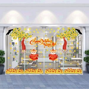 Decal dán tường Decal trang trí tết xuân 2020 combo số 11