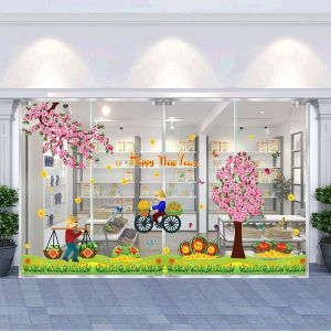 Decal dán tường Decal trang trí tết xuân 2020 combo số 18 Decal dán tường Decal trang trí tết xuân 2020 combo số 18