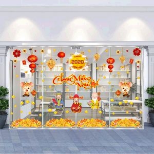 Decal dán tường Decal trang trí tết xuân 2020 combo số 19